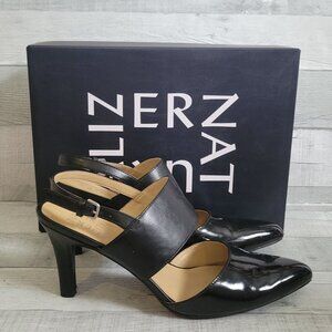 Naturalizer Elena Black Patent Leather Slingback Heels Size 9M
